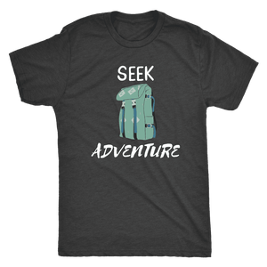 Seek Adventure with Backpack (Mens) T-shirt Next Level Mens Triblend Vintage Black S