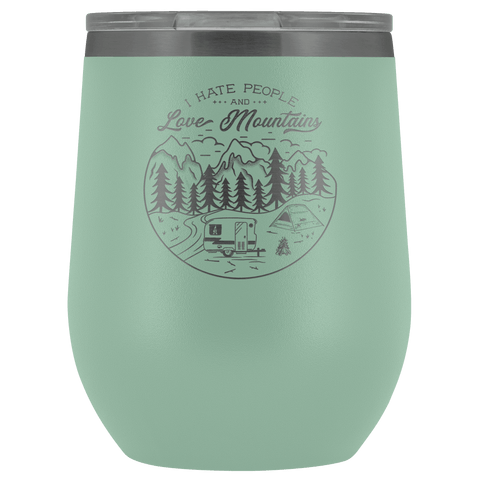 Image of Love The Mountains | Wine Tumbler Wine Tumbler Teal 