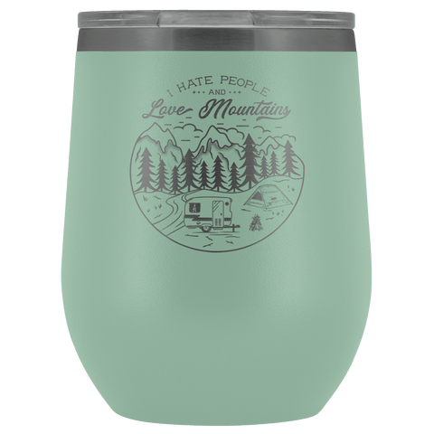 Image of Love The Mountains | Wine Tumbler Wine Tumbler Teal