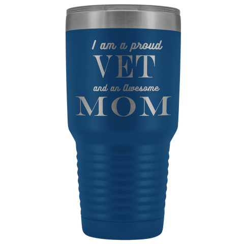 Image of Proud Vet, Awesome Mom Tumblers Blue 