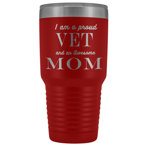 Image of Proud Vet, Awesome Mom Tumblers Red