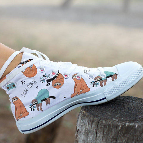 Image of Great Sloths on Awesome High Top Shoes, Womens Shoes 