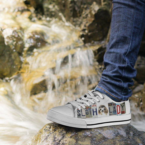 Image of Sloth Lady Low Top Canvas Shoes Shoes