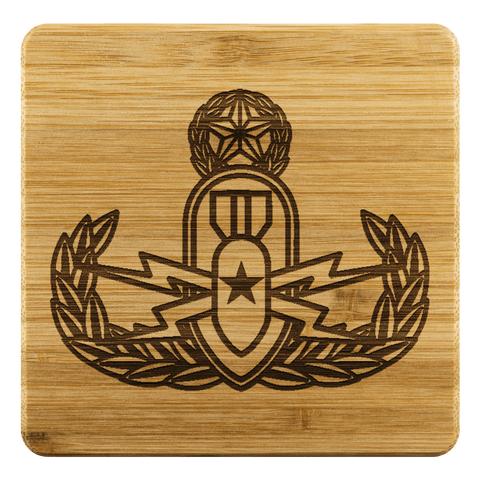 Image of EOD Master Crab on Premium Bamboo Coasters Coasters Bamboo Coaster - 4pc