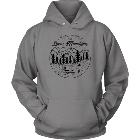 Image of Love The Mountains Mens T-shirt Unisex Hoodie Grey S