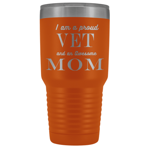 Image of Proud Vet, Awesome Mom Tumblers Orange
