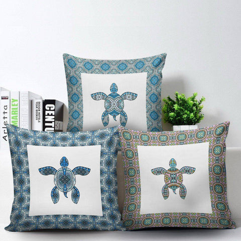 Image of Cool Tribal Sea Turtle Pillow Covers