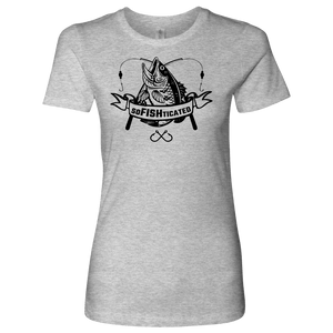 soFISHticated Womens Black Print T-shirt Next Level Womens Shirt Heather Grey S