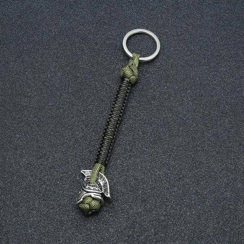 Image of Spartan Lanyard Version , Are You a Warrior? Key Chains Army Green