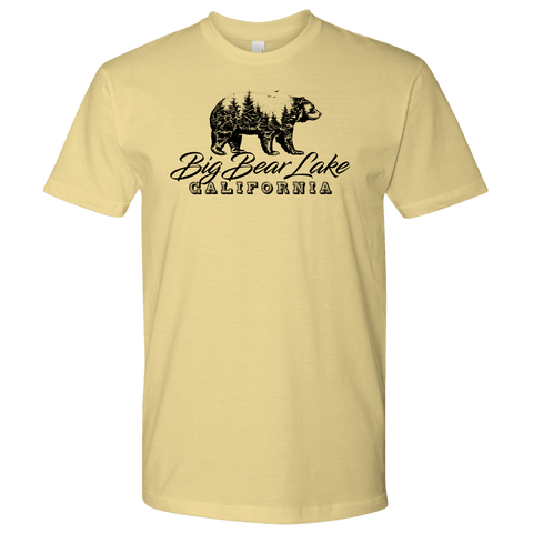 Image of Big Bear Lake California V.2, Mens, Black T-shirt Next Level Mens Shirt Banana Cream S