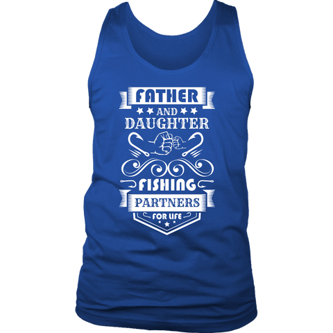 Image of Father and Daughter Fishing Partners T-shirt District Mens Tank Royal Blue S