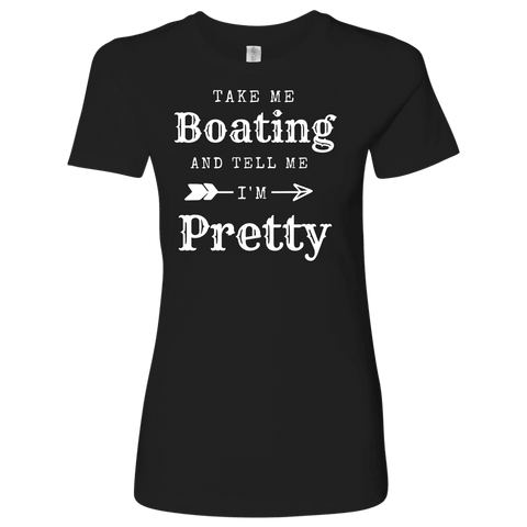 Image of Take Me Boating Womens Shirts T-shirt Next Level Womens Shirt Black S
