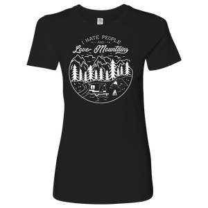Hate Peeps, Love Mountains T-shirt Next Level Womens Shirt Black S