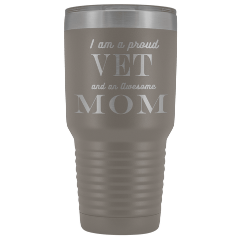 Image of Proud Vet, Awesome Mom Tumblers Pewter 