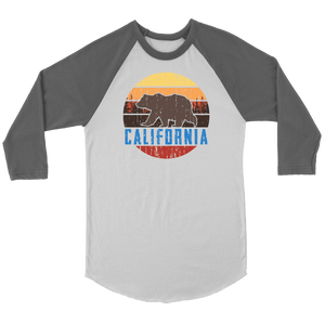 Big Bear Lake California V.1, Raglan T-shirt Canvas Unisex 3/4 Raglan White/Asphalt S