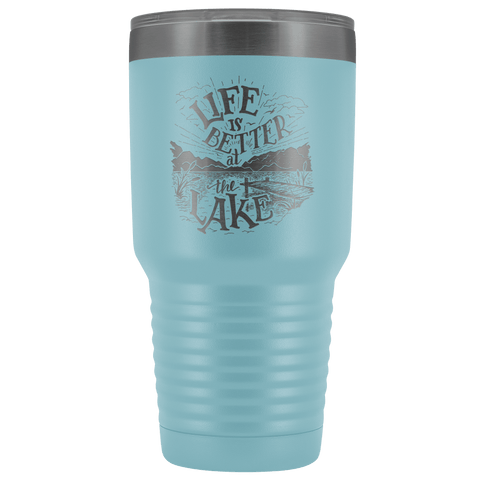 Image of Life is Better at the Lake | 30 oz. tumbler Tumblers Light Blue