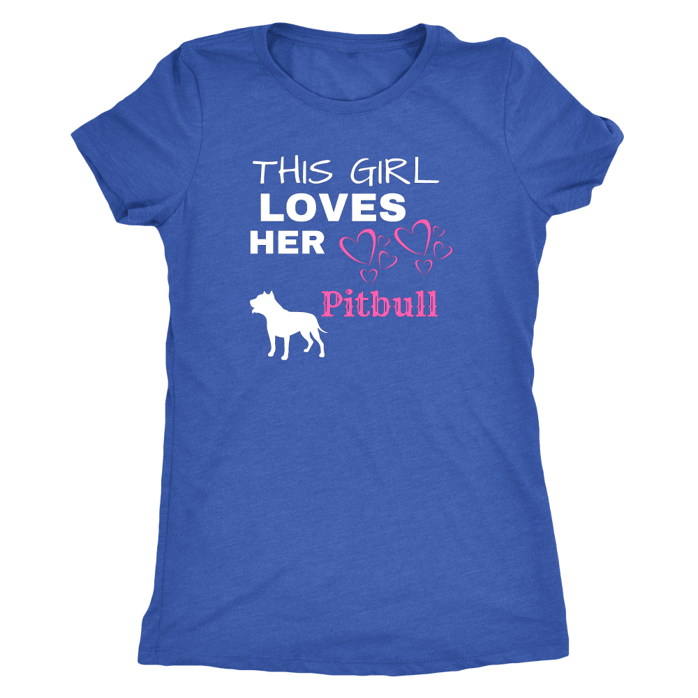 This Girl Loves Her Pitbull T-shirt Next Level Womens Triblend Vintage Royal S