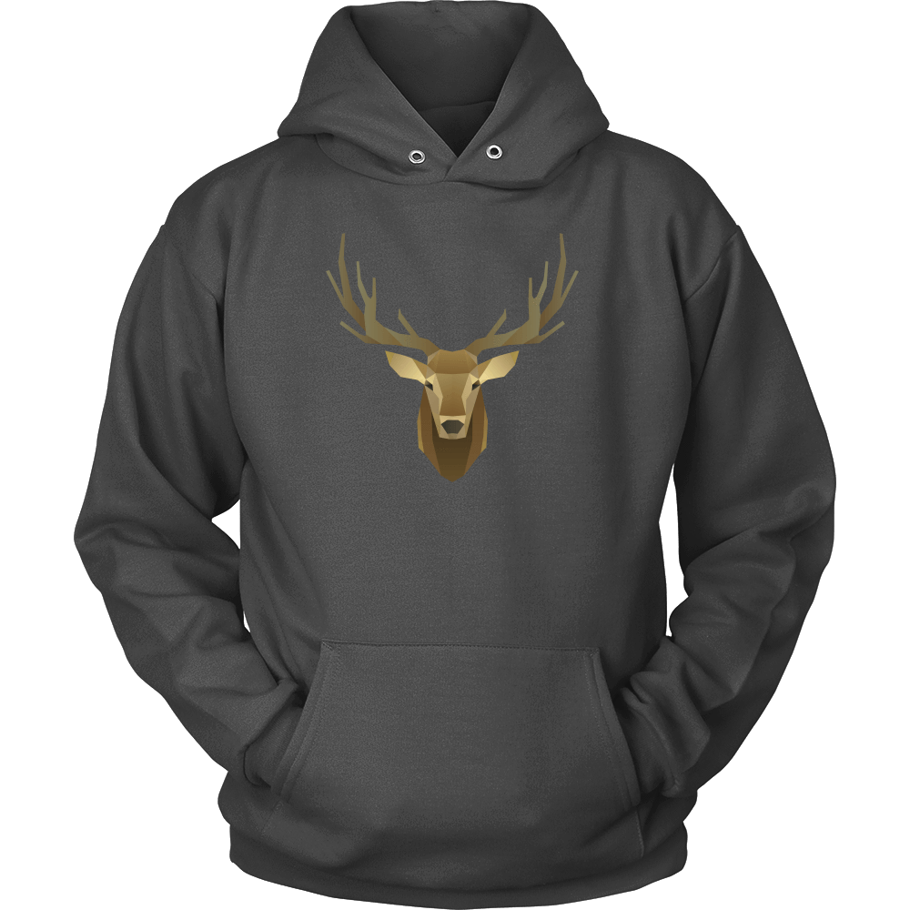 Deer Portrait, Real T-shirt Unisex Hoodie Charcoal S