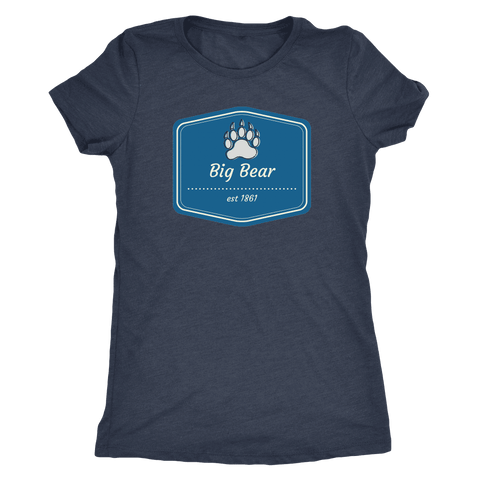 Image of Big Bear Blue Logo T-shirt Next Level Womens Triblend Vintage Navy S