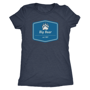 Big Bear Blue Logo T-shirt Next Level Womens Triblend Vintage Navy S