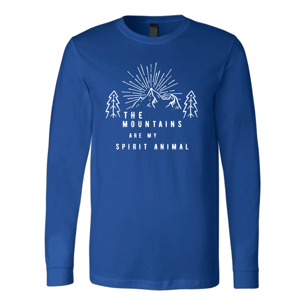 Mountains Spirit T Shirt 1 T-shirt Canvas Long Sleeve Shirt Royal S