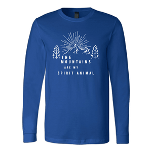 Mountains Spirit T Shirt 1 T-shirt Canvas Long Sleeve Shirt Royal S