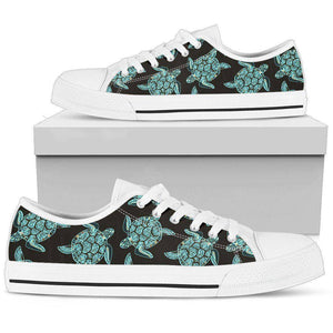 Premium Canvas Shoes, Turtle V2 Womens Low Top - White - Turtle V2 US5.5 (EU36) 