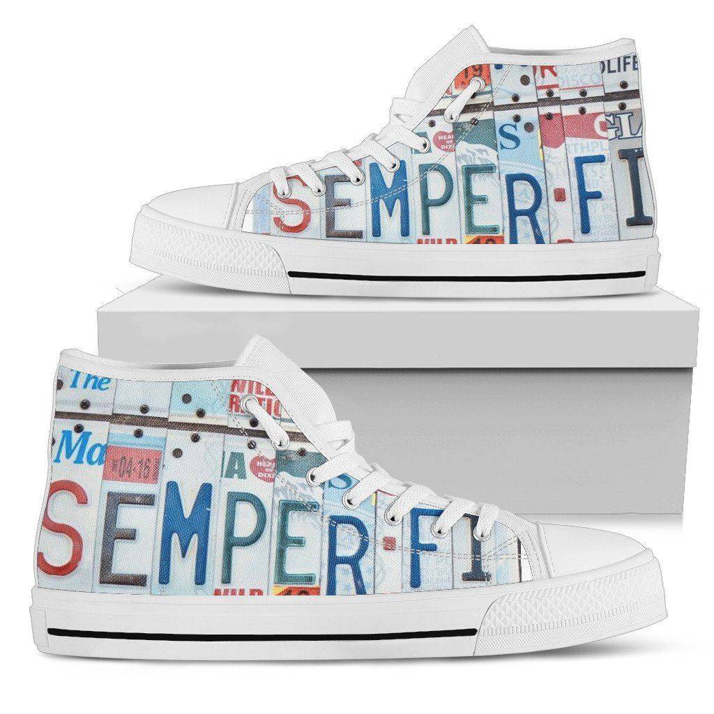 Semper Fidelis | Premium High Tops Womens High Top - White - Womens White US5.5 (EU36) 