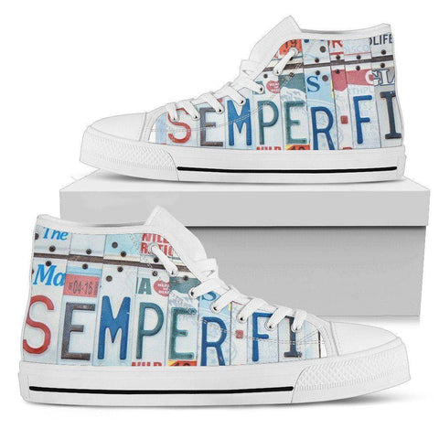 Image of Semper Fidelis | Premium High Tops Womens High Top - White - Womens White US5.5 (EU36) 