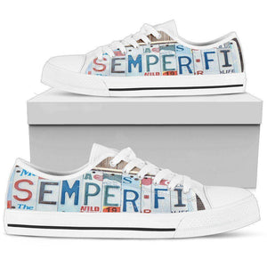 Semper Fidelis | Premium Low Top Shoes Mens Low Top - White - Mens White US5 (EU38) 