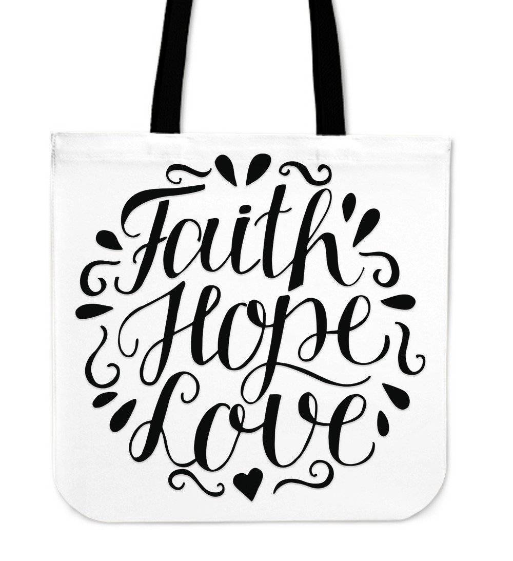 Faith Hope Love Premium Totes Tote Bag White 