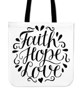 Faith Hope Love Premium Totes Tote Bag White 
