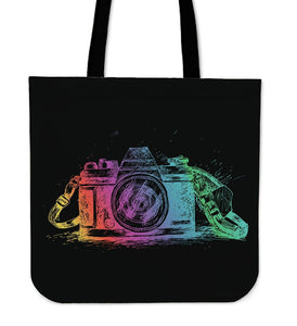 Colorful Camera Canvas Tote Tote Bag 