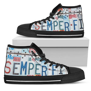 Semper Fidelis | Premium High Tops Womens High Top - Black - Women Black US5.5 (EU36) 