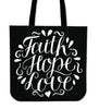 Faith Hope Love Premium Totes Tote Bag Black 