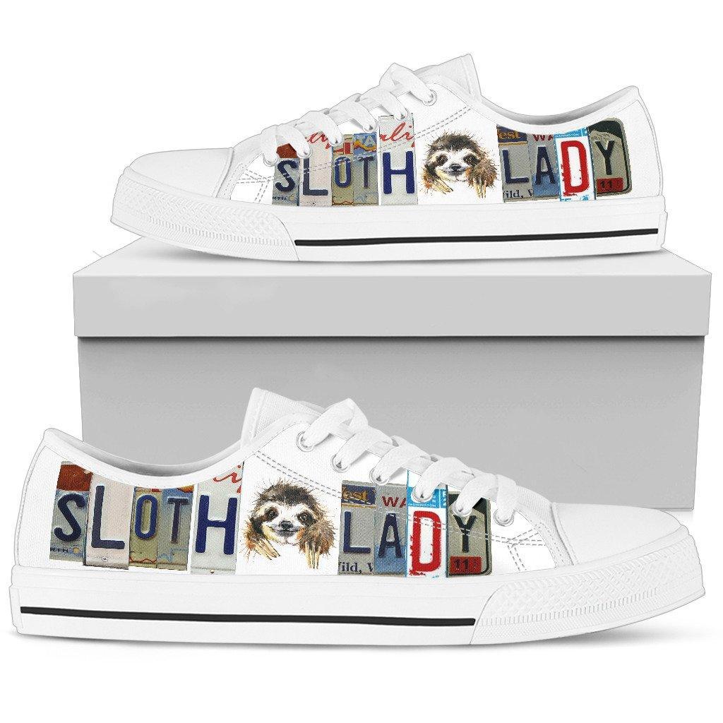 Sloth Lady Low Top Canvas Shoes Shoes 