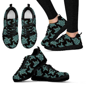 Premium Womens Turtle Sneakers Women's Sneakers - Black - V.2 US5 (EU35) 