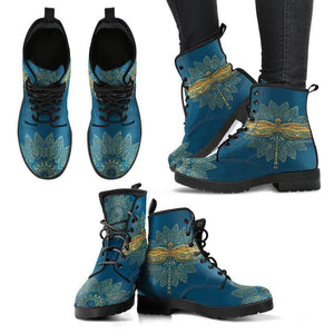 Gold Mandala Dragonfly Handcrafted Boots 