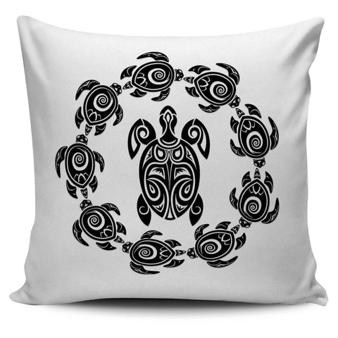 Image of Peaceful Circle of Life Tribal Turtle Pillow Covers Pillow Case White 
