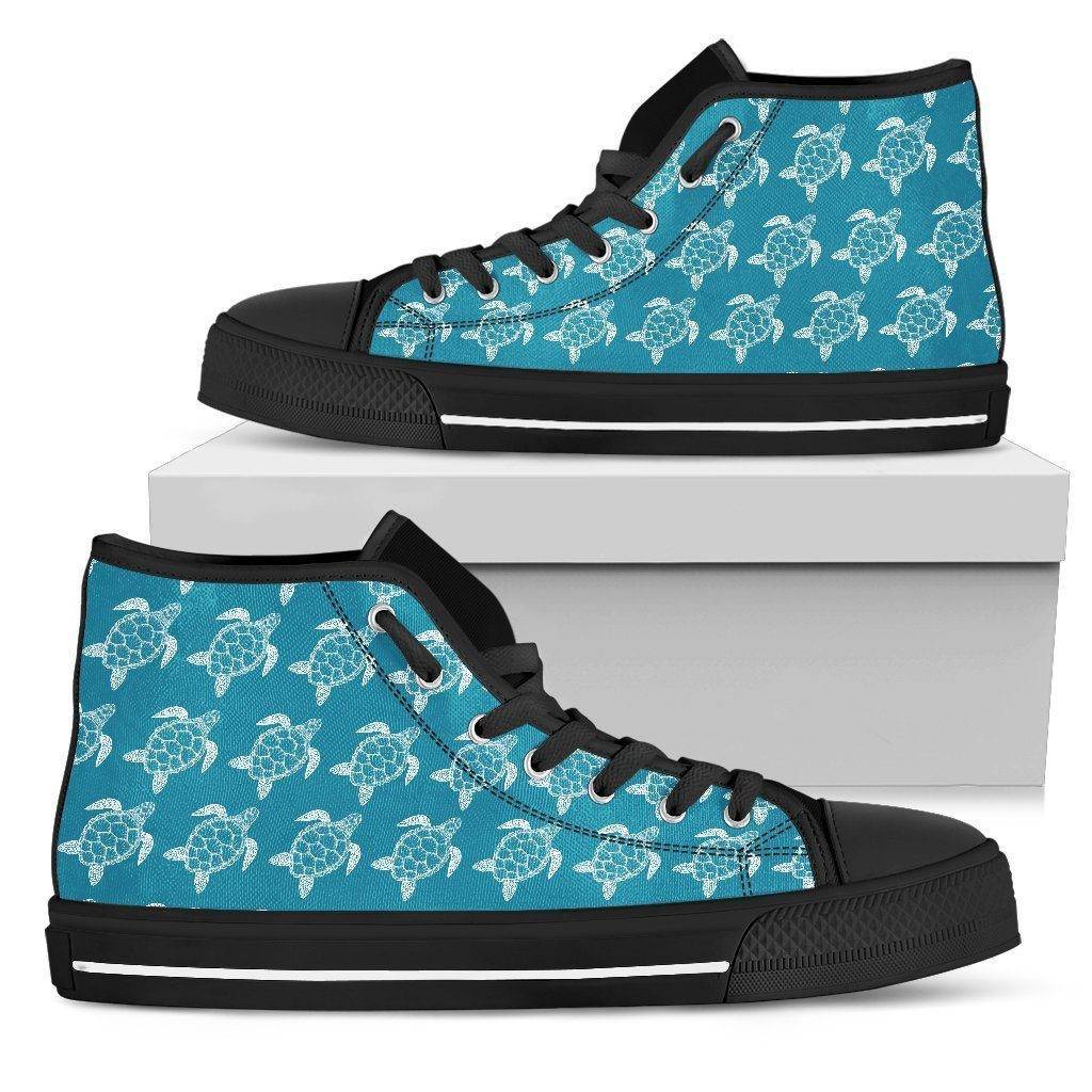Premium Canvas Shoes, Turtle V3 Womens High Top - Black - Turtle V3 US5.5 (EU36) 