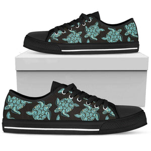 Premium Canvas Shoes, Turtle V2 Womens Low Top - Black - Turtle V2 US5.5 (EU36) 