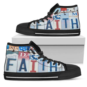 Walk By Faith | Premium High Top Shoes Shoes Womens High Top - Black - Mens Black US5.5 (EU36) 