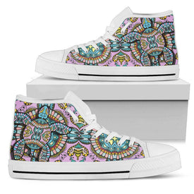 Cool Pink Tribal Turtle High Tops