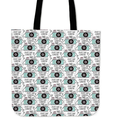 Image of Custom Photographer Designs on Premium Totes Tote Bag Say Cheese 