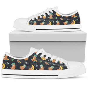 Premium Space Sloth Shoes Shoes Mens Low Top - White - MWL US5 (EU38) 
