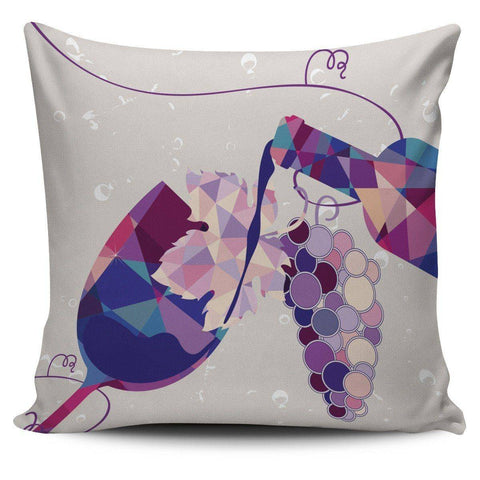 Image of Stylish Geometric Wine Bottle and Glass Pillow Covers Pillow Case Wine Bottle and Glass 2 