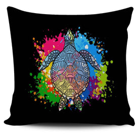 Color Splash Turtle Pillow Covers