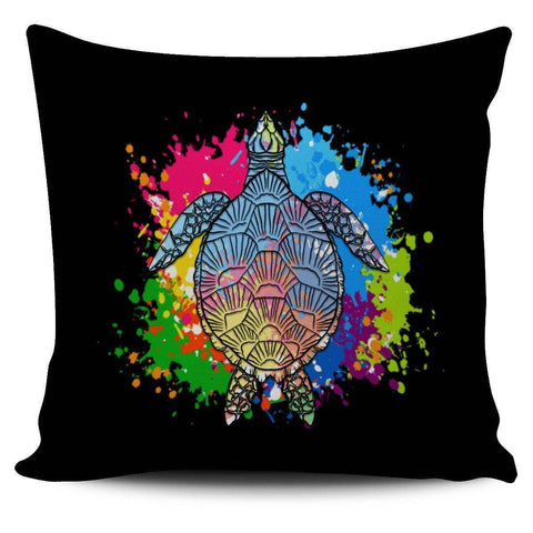 Image of Color Splash Turtle Pillow Covers Pillow Case Black 