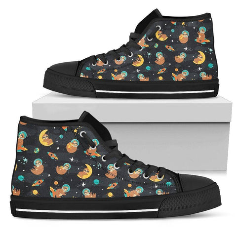 Image of Premium Space Sloth Shoes Shoes Mens High Top - Black - MBH US5 (EU38) 