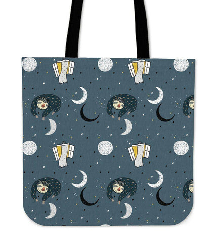 Image of Super Cool Fun Sloth Tote Bags | 3 Patterns Tote Bag Sleeping Space Sloth 